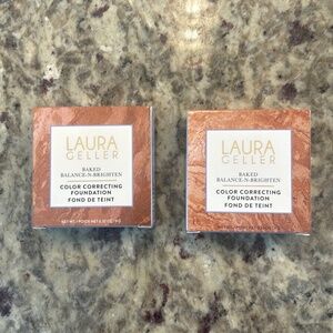 TWO NEW Laura Gellar Baked Balance-n-Brighten Color Correcting Foundation-NWT
